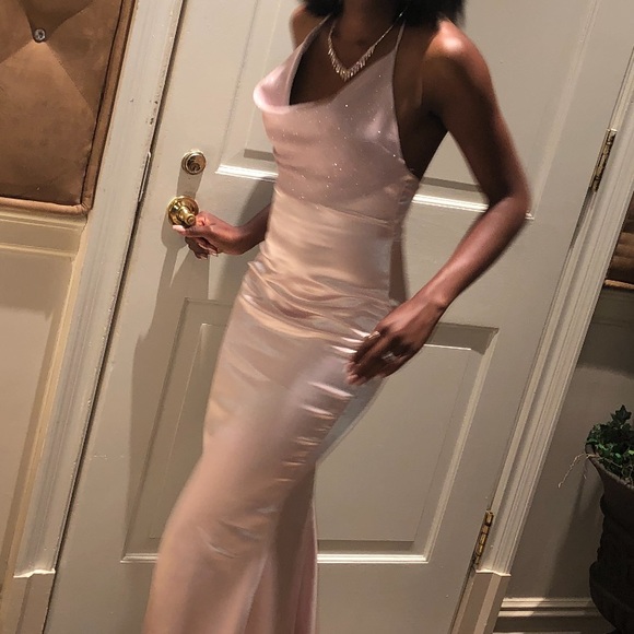 Salmon Pink Mermaid Dress - Picture 2 of 5